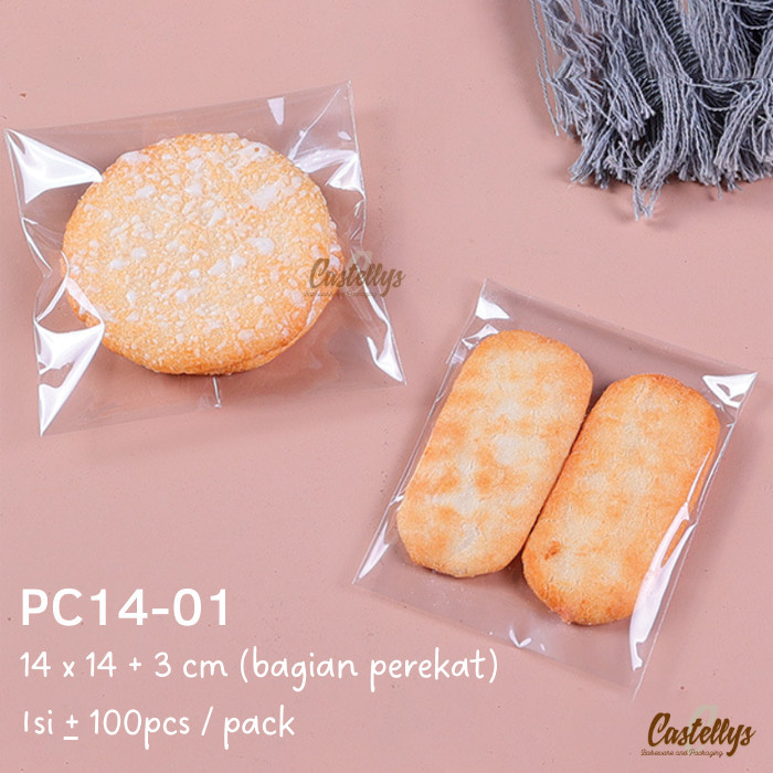 

HARGA DISC - Plastik Roti Cookies Perekat PC14-01 Polos Bening Donat Bakpao Biskuit