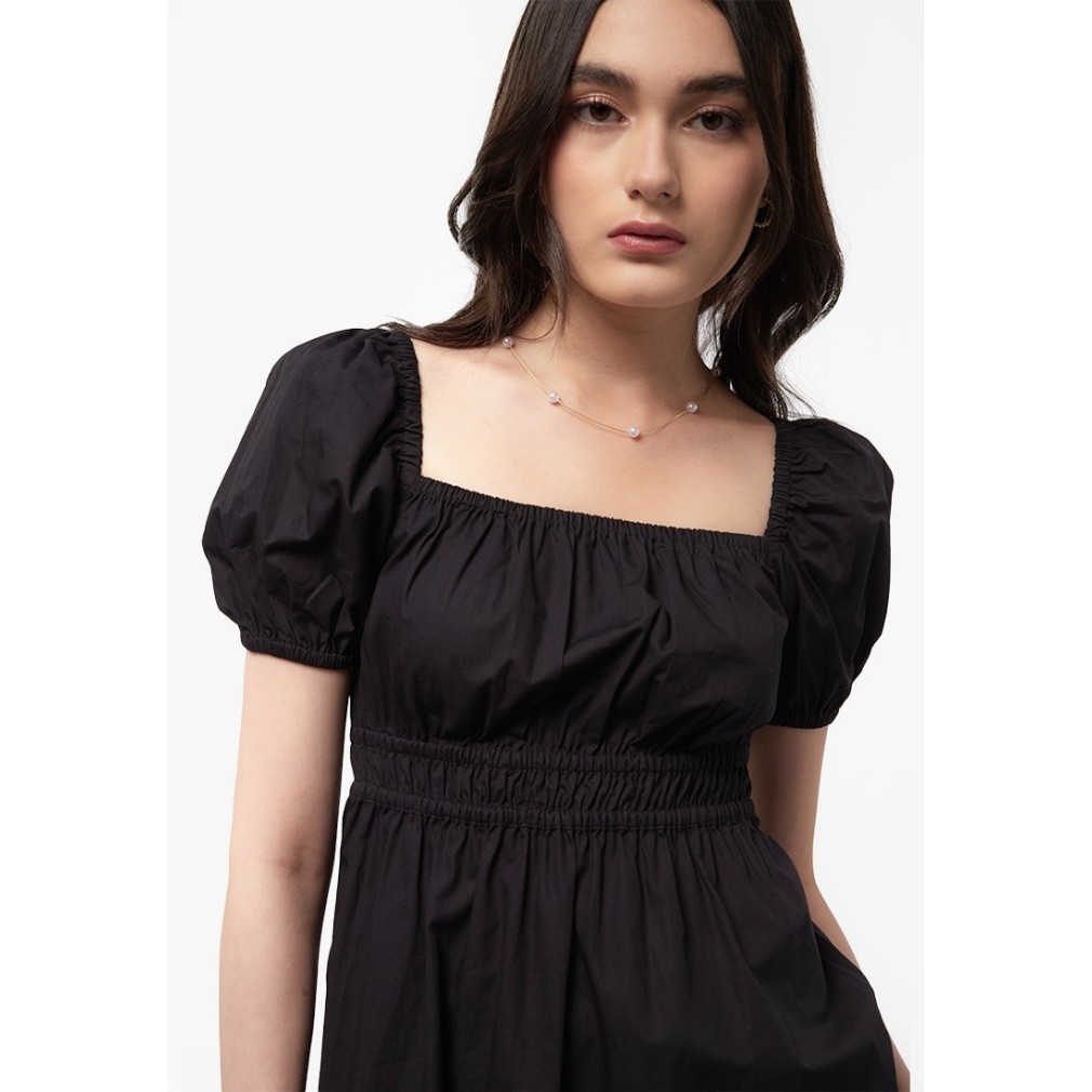Colorbox Puff Sleeve Square Ne Di Dress I-Ddwkey124E070 Bla