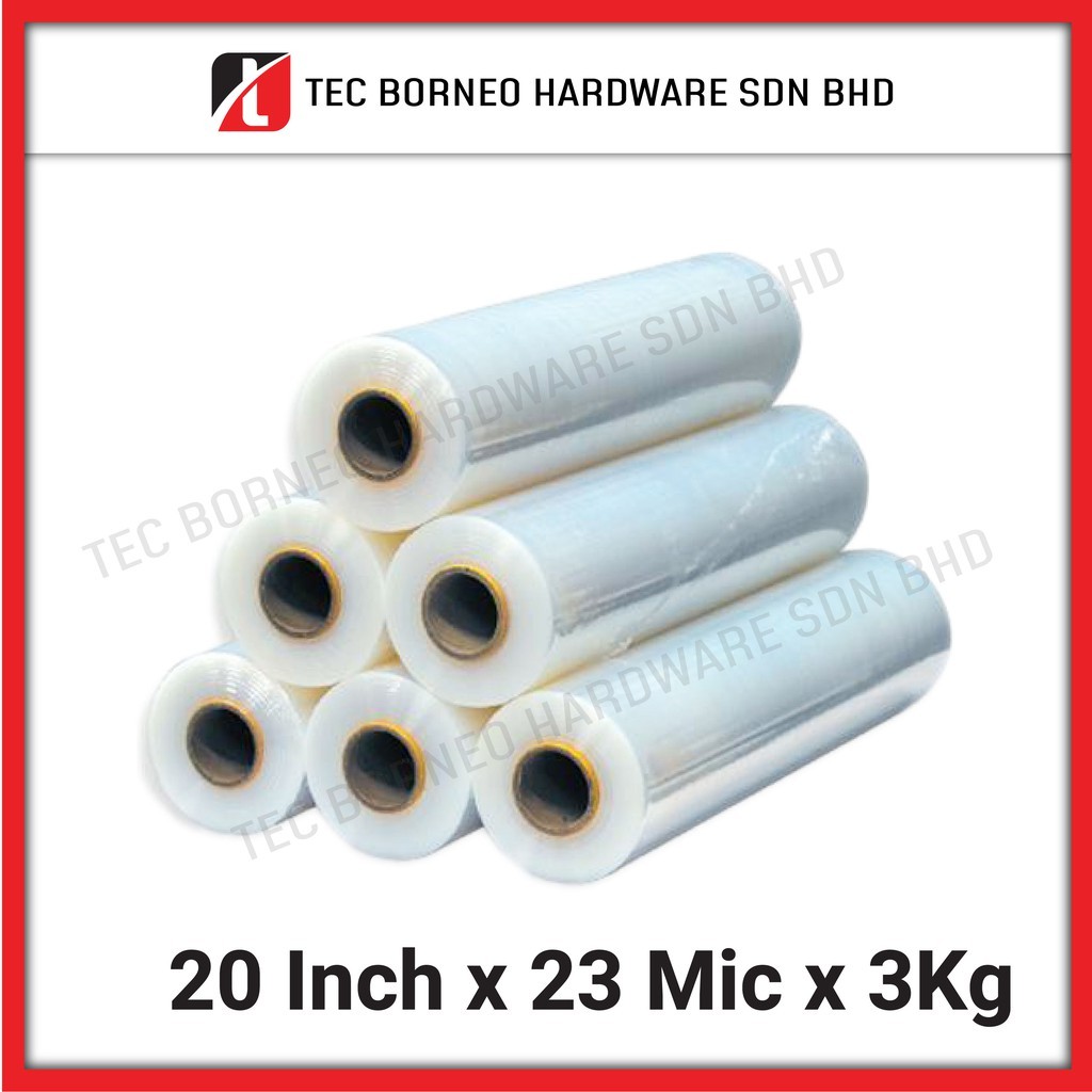 

TEC [3,2KG] HQ Clear Stretch Film Grade A 500MM(20”) x 23 MIKRON [CORE=0,2 KG] Pembungkus Plastik Kuat Kemasan Palet |vuEreGsq|