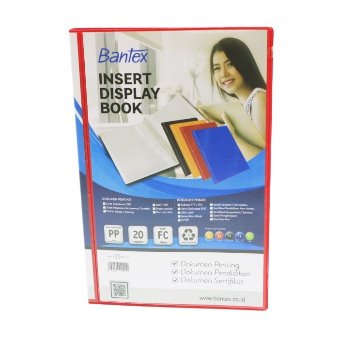 

TERMURAH - Insert Display Book Bantex PP Folio F4 Isi 20 Pockets Red 3183I09