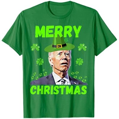 Kaus Lucu Joe Biden Selamat Natal Hari St Patrick yang Bingung |BfzrSCib|