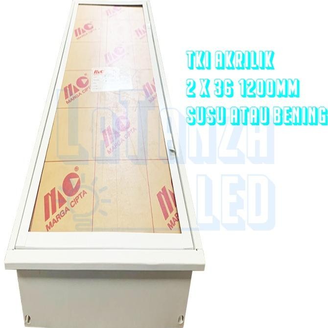 Kap Lampu TKI Akrilik 2x36 LED Philips KAP TKI Acrilic 2 x 36 KOMPLIT
