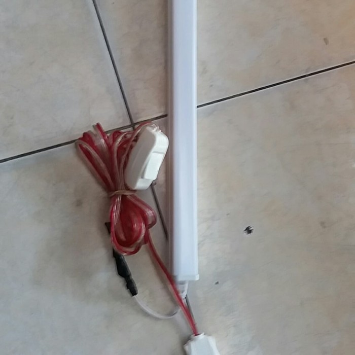 paket komplit lampu TL T8 LED 20W 20watt 120cm kabel 5meter + on/off