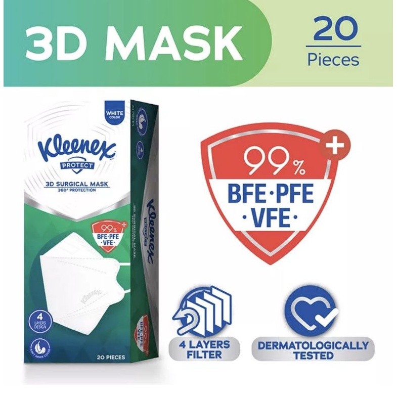 KLEENEX 3D surgical mask masker kesehatan isi 20 pcs