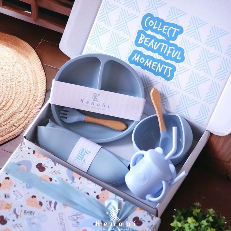 Alat Makan Mpasi Bayi / Hampers Bayi Feeding Set Silicone Baby /Kado Hampers Lahiran Bayi Girl Boy P