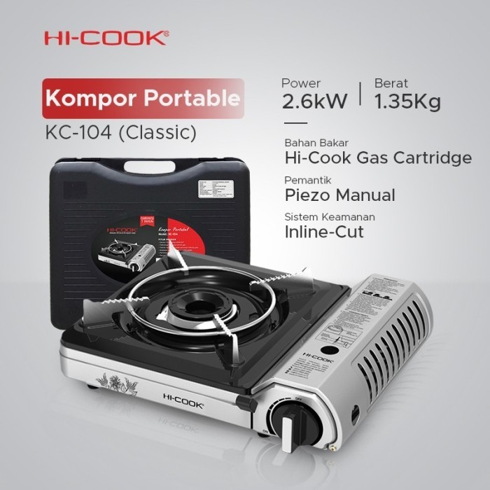 Produk Ready HI-Cook / HIcook Kompor Gas Portable KC-104 Classic KC-105 Premium - CLASSIC