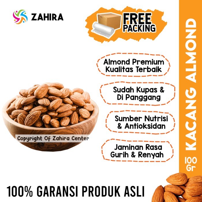 

GRATIS ONGKIR Kacang ALMOND Kupas MATANG Panggang Roasted 100gr Renyah Gurih Diet