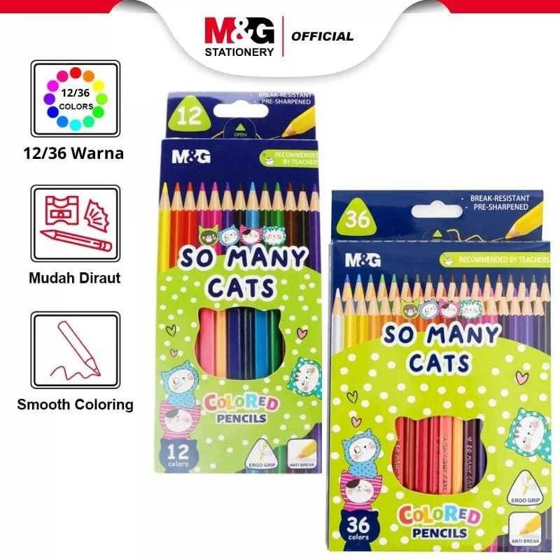 

M&G - PENSIL WARNA SO MANY CATS 12-24 WARNA / PENSIL WARNA ANAK AWP343A1 / AWP343A2
