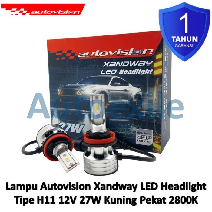 Autovision XAND LED H8 H9 H11 H16 27W Kuning 2800K Garansi Lampu Mobil