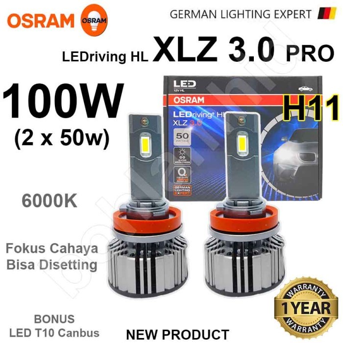 Paket Lampu LED NEW RUSH H11 OSRAM XLZ + LED C6 HB3 9005 Bohlam LED