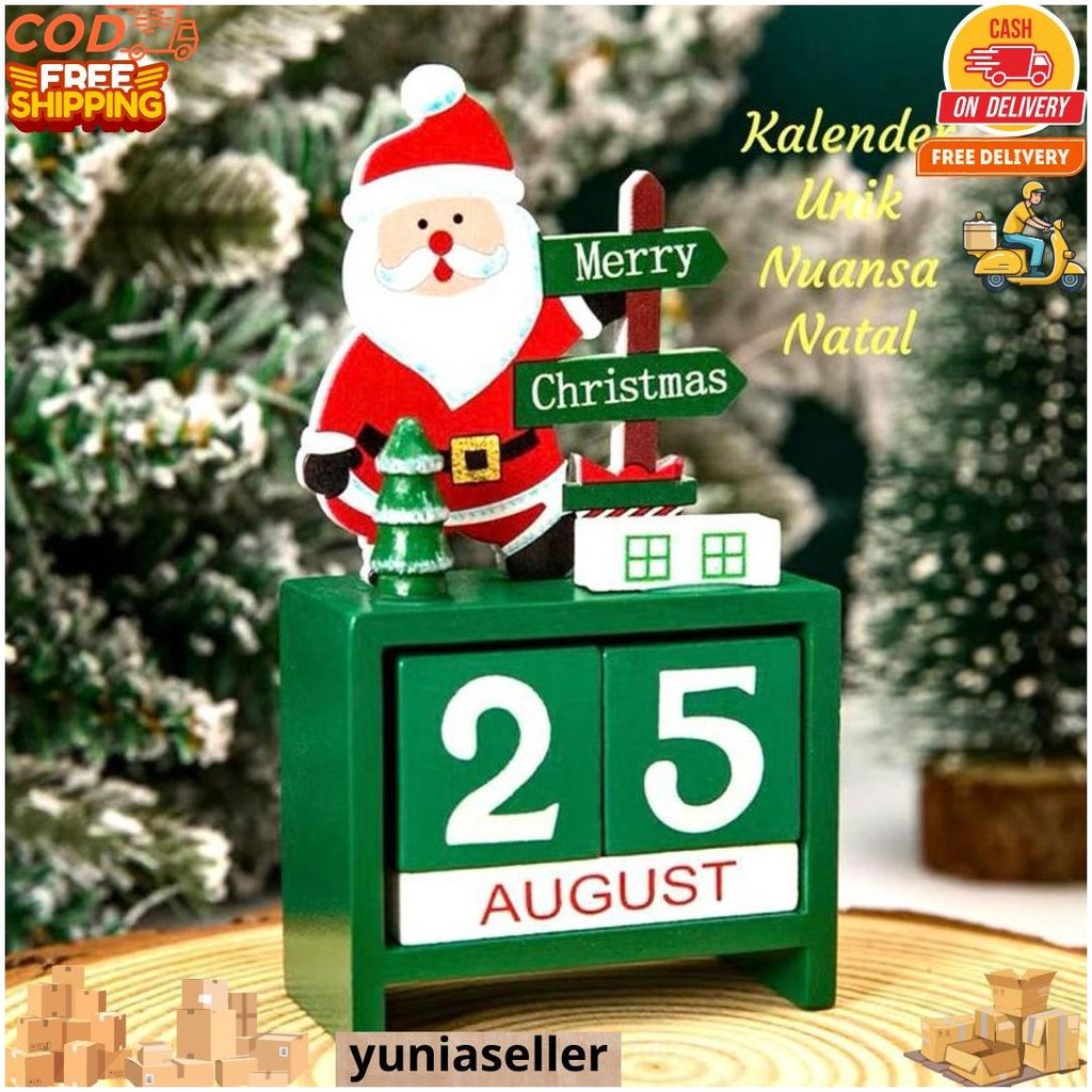 

Motif Natal Kalender Unik Nuansa Natal Bahan Kayu Tanpa Batas Kado Hadiah Christmas D Promo 12.12