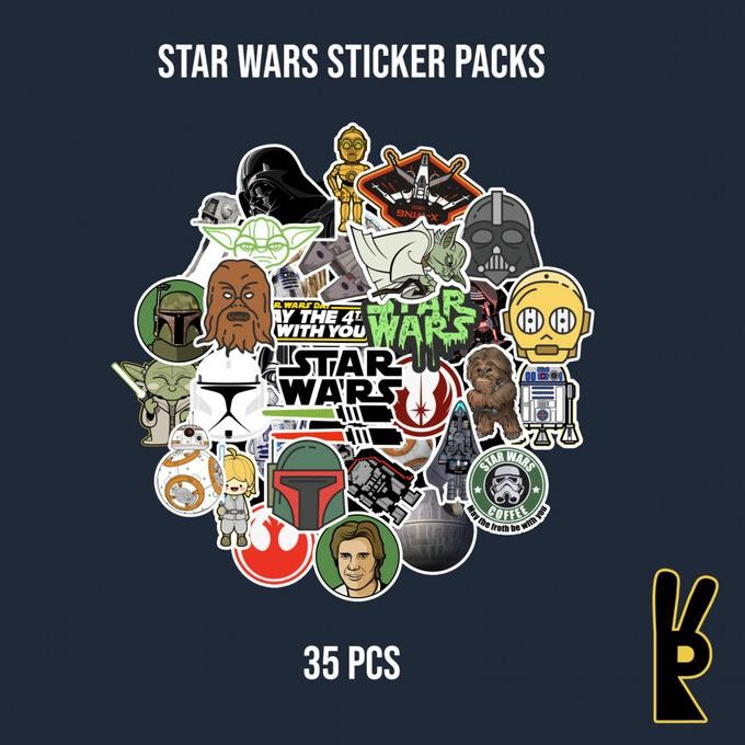 

Sale Star Wars Sticker Pack 35Pcs | Stiker Laptop Helm Instrumen Koper