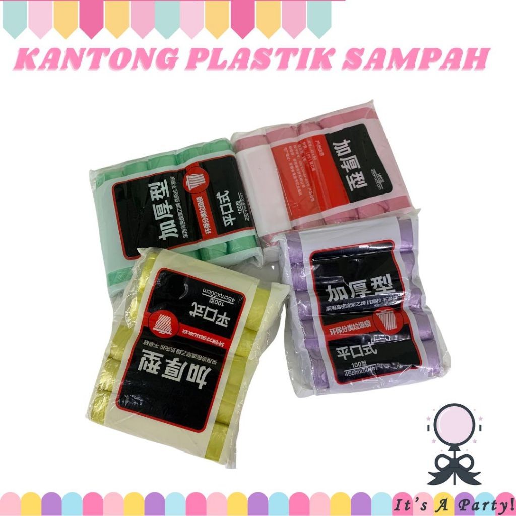 Plastik Sampah 5 Roll  Kantong Plastik Sampah Trash Bag Roll Kantong Plastik Serbaguna Kantong Sampa