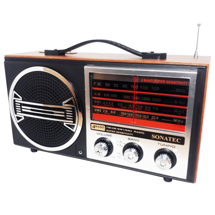 Radio Jadul Kayu Sonatec 8288 Am Fm Radio Portable Bisa Usb Sd Card