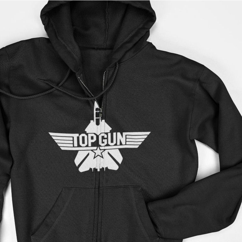 Jaket Hoodie Zipper - Top Gun Logo