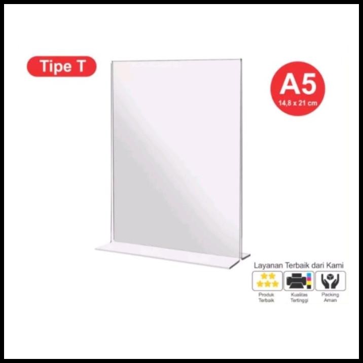 

DISKON STANDING AKRILIK A5 + CETAK QR CODE SCAN QRIS - TIPE ( T ) !!!!!!