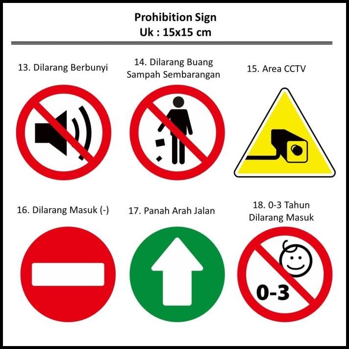 

TERMURAH STIKER DILARANG PROHIBITION SIGN TANDA LOGO EHS SAFETY CCTV SAMPAH JAL !!!!