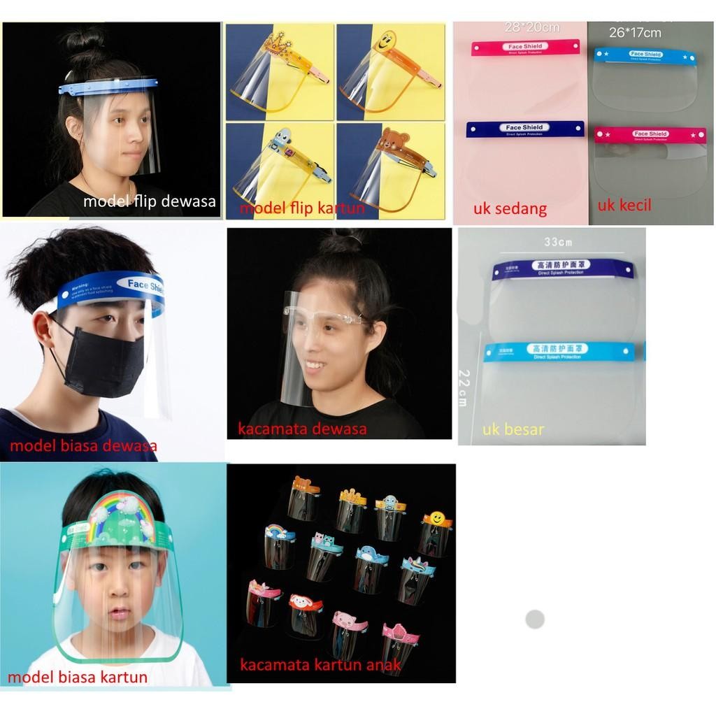 [Khusus Batam] [Anak] Pelindung Wajah Muka, Face Shield Protector Anti Corona Model Kacamata Flip [G