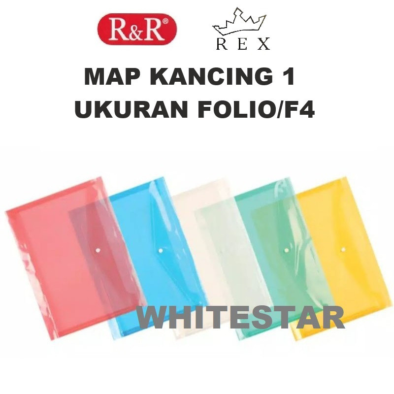

map plastik kancing 1 ukuran folio / f4 - r&r / rex