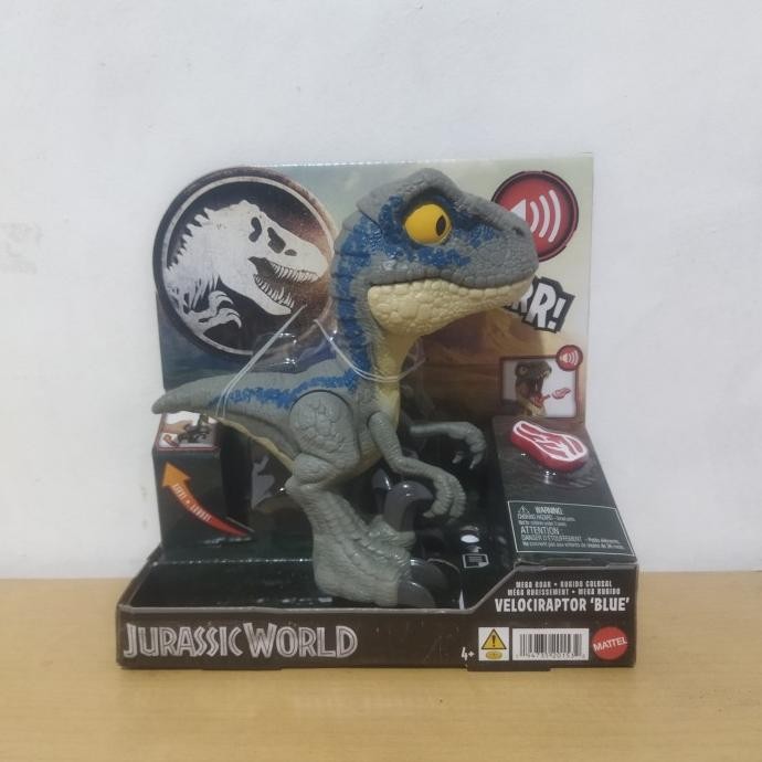 Jurassic world mega roar velociraptor blue