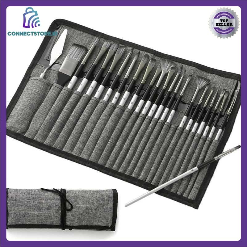 

Set Kuas Lukis Cat Air Minyak Nylon Paint Brush 24 Pcs Msa 214 Gray