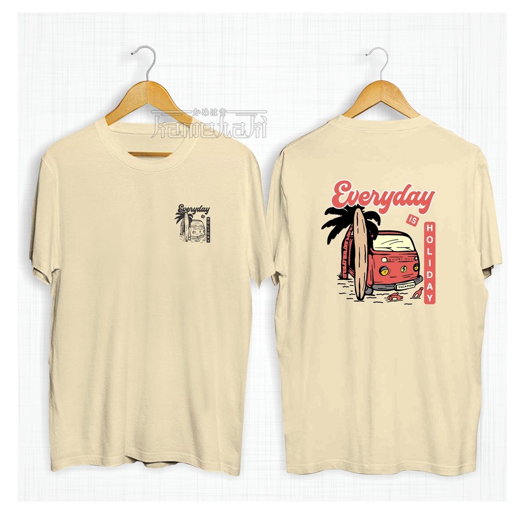 Kaos Distro EVERYDAY IS HOLIDAY Surfing/Kaos Oversize/Baju Distro Pria Wanita TRAVELING kamehaki/Baj