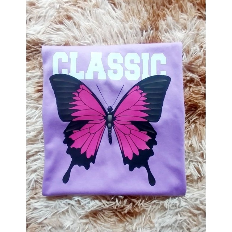 Desain Mode Kaos Kupu-Kupu Klasik Unisex Untuk Pria dan Wanita Katun 220GSM |jBC4svn7|