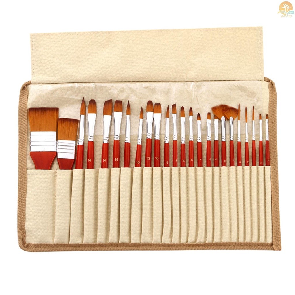 

STOK TERSEDIA 24 pcs Set Kuas Cat Akrilik Kuas Cat Rambut Nilon Kuas Lukis Profesional dengan Tas Kanvas untuk Cat Air Minyak Guas Kuku Tubuh Wajah Menggambar Seniman Menggambar |gzQQsQSY|