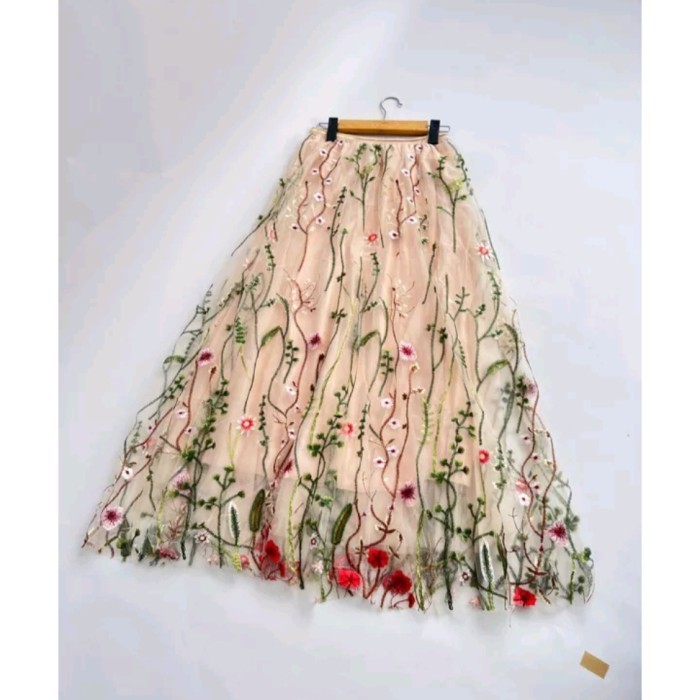 Rok Tutu 3D Flower Motif Timbul / Rok Tutu