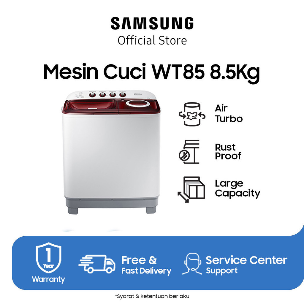 Samsung Mesin Cuci 2 Tabung, 8.5 Kg - WT85H3210MG