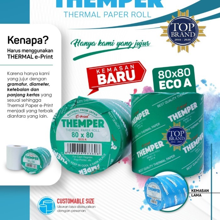 

Kertas Kasir Thermal Paper 80X80 Eprint / E-Print E Print Themper #Original