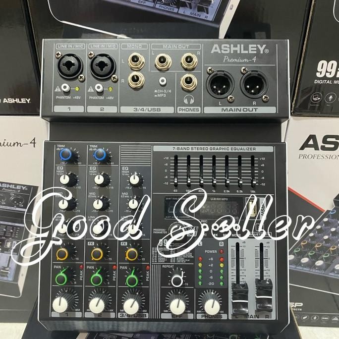 MIXER 4 CHANNEL ASHLEY PREMIUM 4 / PREMIUM-4 EFEK REVERB USB SOUNDCARD ORIGINAL DAN TERPERCAYA