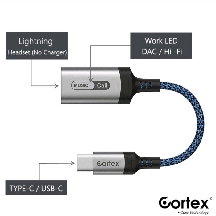 NEW Cortex MH306 Tipe c to Lightning Splitter Type C Adapter Converter /