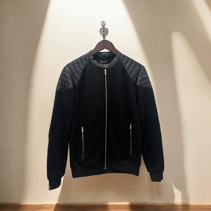 JAKET KULIT ZARA MAN HITAM