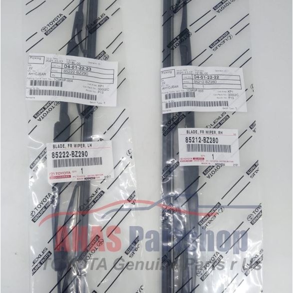 85212-BZ280 & 85222-BZ290 Blade Wiper Ori ALL NEW AVANZA,Veloz 1.3/1.5