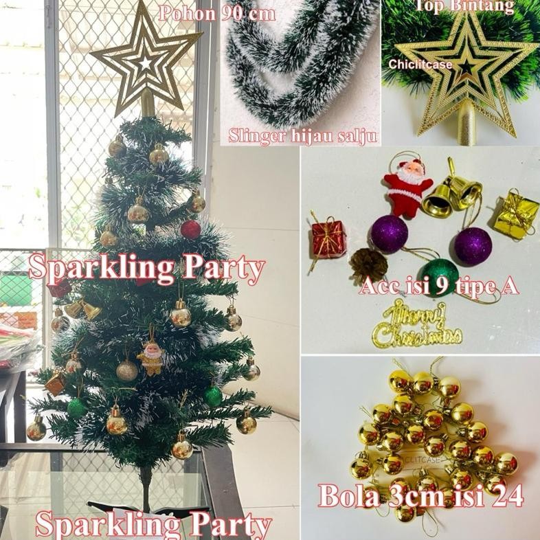 Ur37 Dekorasi pohon natal 60 cm/paket pohon natal 60 cm/paket dekorasi pohon natal LED 60 cm Termura