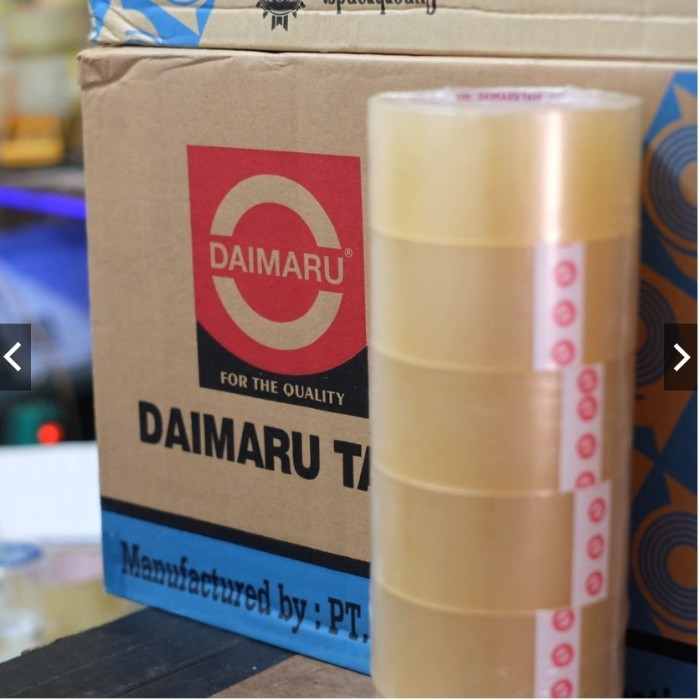 

TERMURAH - PROMO GILA 100 DUS LAKBAN DAIMARU BENING 90 YARD 2 INCH .1 DUS @72ROLL