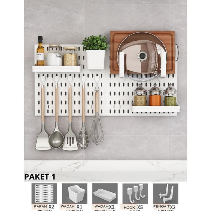 

Paket Set Pegboard Papan Berlubang Rak Tempel Dinding Original Dan Terpercaya