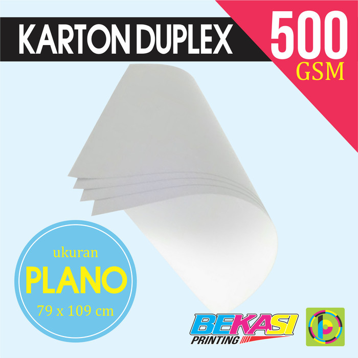 

Kertas Karton Tebal Duplex / Dupleks Plano 79 x 109 cm 500 GSM