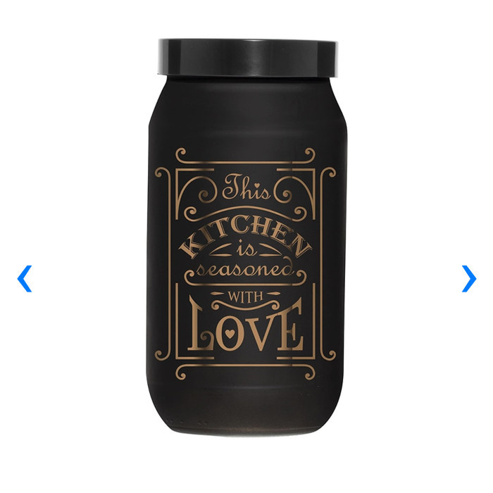 NEW Toples Kaca Herevin Round 1 liter - hitam