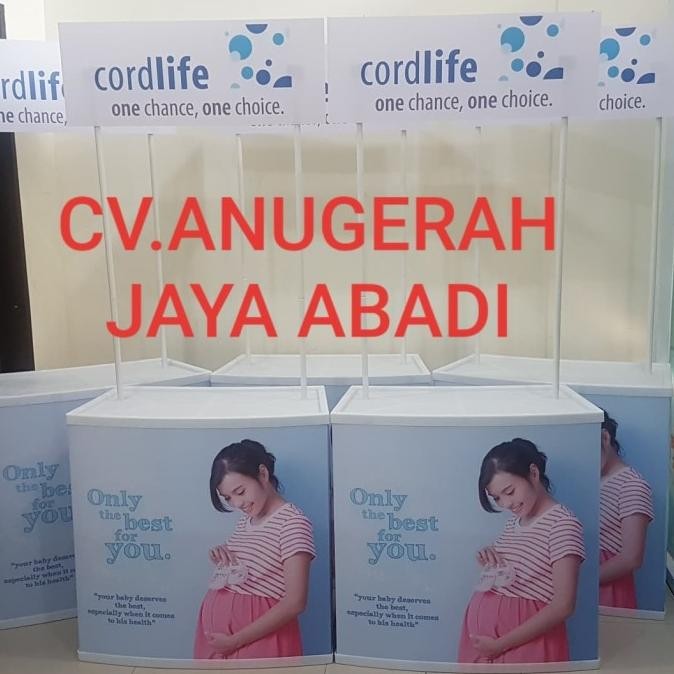 Event desk/meja jualan/booth PVC/meja promosi + stiker + cetak LS