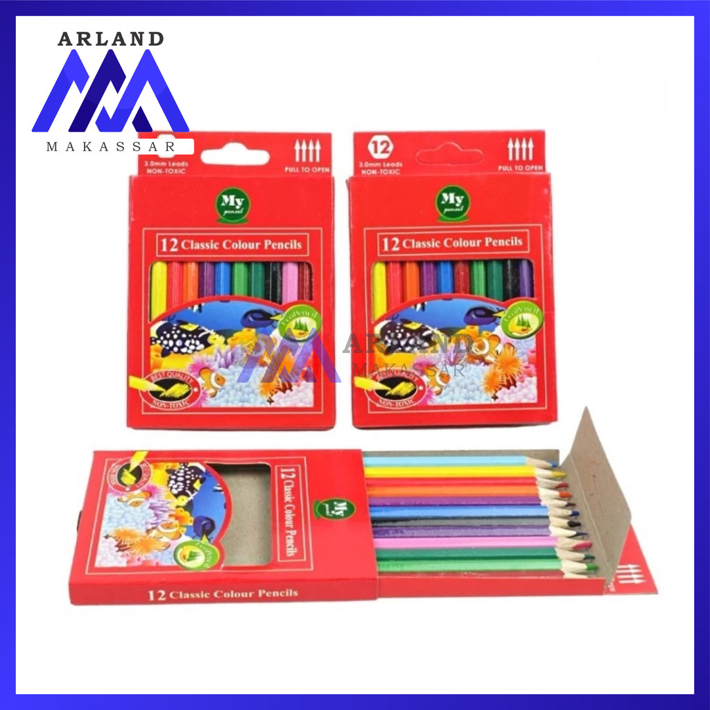 

AM Pensil 12 Warna Pendek Mini MY PENCIL / Color Pencil Set Anak Anak
