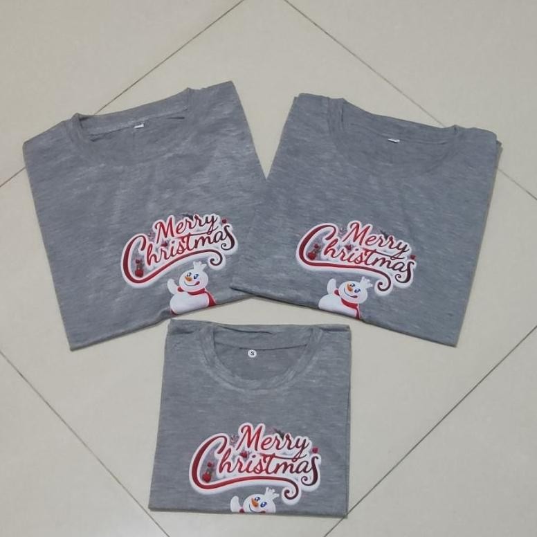 Murah (Harga Untuk 1 Baju Saja) Baju Keluarga Kaos Couple Family Mixue Merry Christmas Edisi Natal U