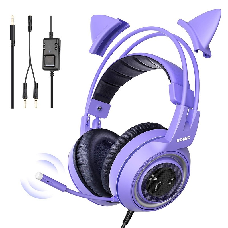 Headset Gaming PC Stereo Over Ear SOMIC G951s Asli dengan Mikrofon untuk Laptop Ponsel PS4 PS5 Headp