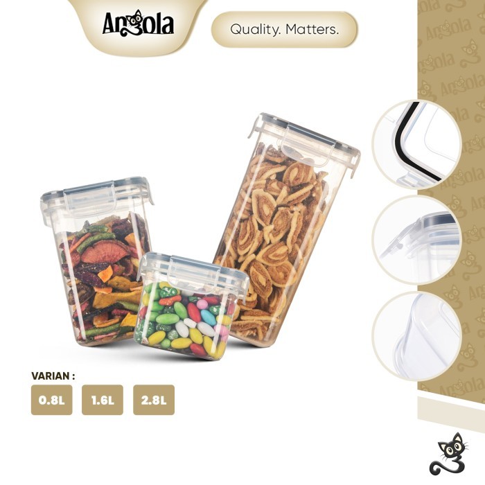 NEW Angola Toples Makanan Bening E60-E62 Wadah Penyimpanan Multifungsi