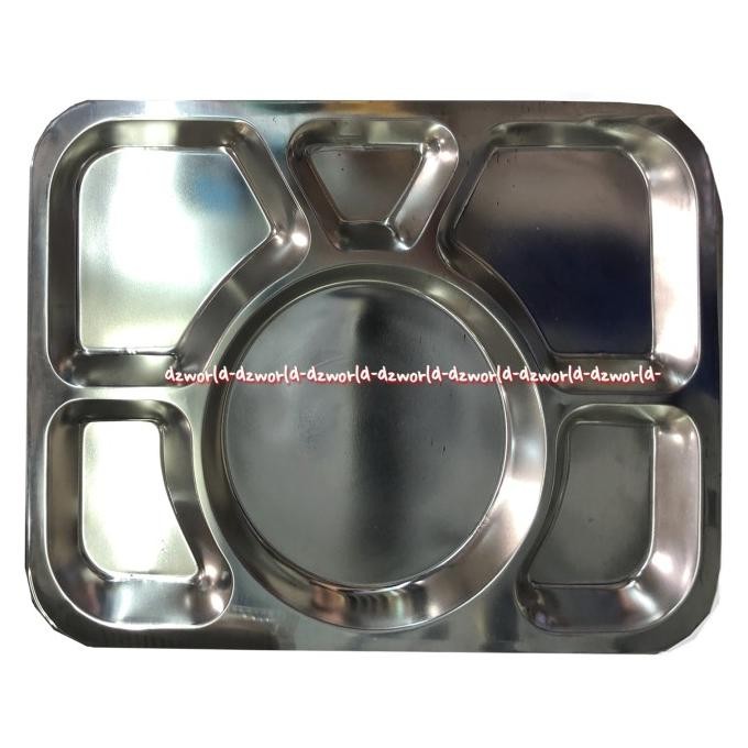 

Tray Stainless Steel 38cm Piring Alat Tempat Makan Bilah Sekat Baki