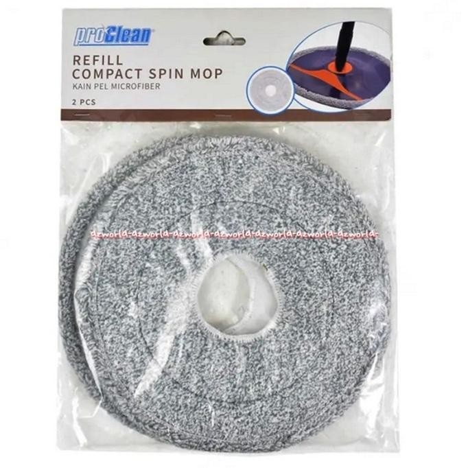 

Proclean Refill Compact Spin Mop 2pcs Circle Grey Kain Pel 23.5cm Pro