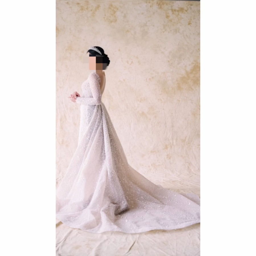 Background Backdrop Layar Latar Foto Studio Wisuda Nikahan Prewedding Abstrak Kream besar 3x6meter 3