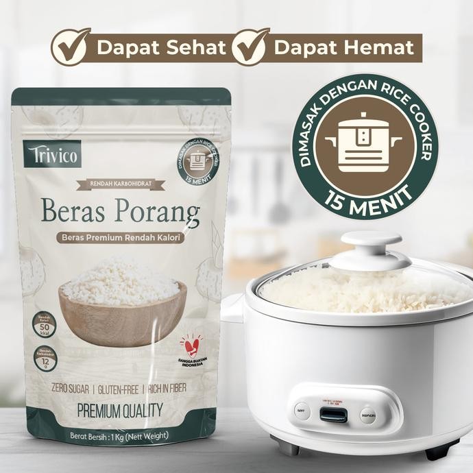 

TRIVICO | BERAS PORANG PREMIUM | BERAS PORANG PREMIUM RENDAH KALORI | SHIRATAKI KONJAC RICE ORGANIK | BERAS PORANG | BERAS DIET KONJAC 1KG [terbaik]