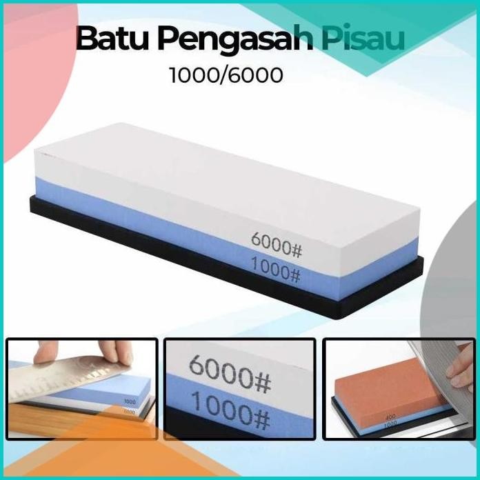 Batu Asah Pisau Batu Pengasah Pisau Grit 1000 / 6000 High Quality 11OK